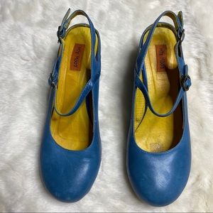 Miz Mooz teal Mary Jane 7.5 kitten heel